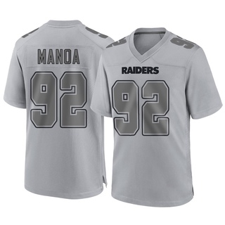 Game Tyler Manoa Men's Las Vegas Raiders Atmosphere Fashion Jersey - Gray