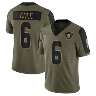 Limited AJ Cole Men's Las Vegas Raiders 2021 Salute To Service Jersey - Olive