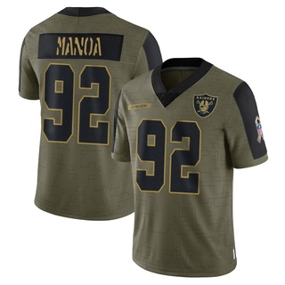 Limited Tyler Manoa Men's Las Vegas Raiders 2021 Salute To Service Jersey - Olive
