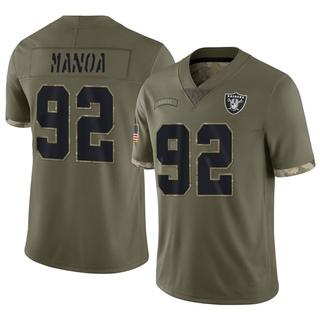 Limited Tyler Manoa Men's Las Vegas Raiders 2022 Salute To Service Jersey - Olive