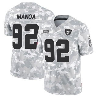 Limited Tyler Manoa Men's Las Vegas Raiders 2024 Salute to Service Jersey - Arctic Camo