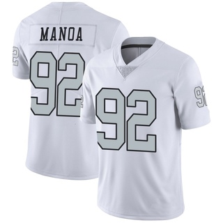 Limited Tyler Manoa Men's Las Vegas Raiders Color Rush Jersey - White