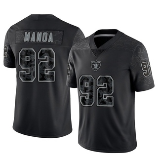 Limited Tyler Manoa Men's Las Vegas Raiders Reflective Jersey - Black