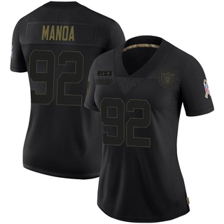 Limited Tyler Manoa Women's Las Vegas Raiders 2020 Salute To Service Jersey - Black