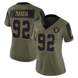 Limited Tyler Manoa Women's Las Vegas Raiders 2021 Salute To Service Jersey - Olive