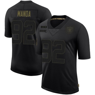 Limited Tyler Manoa Youth Las Vegas Raiders 2020 Salute To Service Jersey - Black
